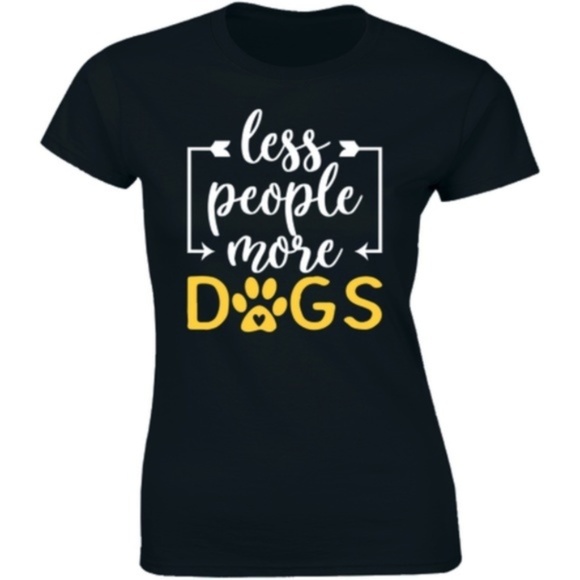 Half It Tops - Less People More Dogs Funny Animal Pet Dog T-shirt